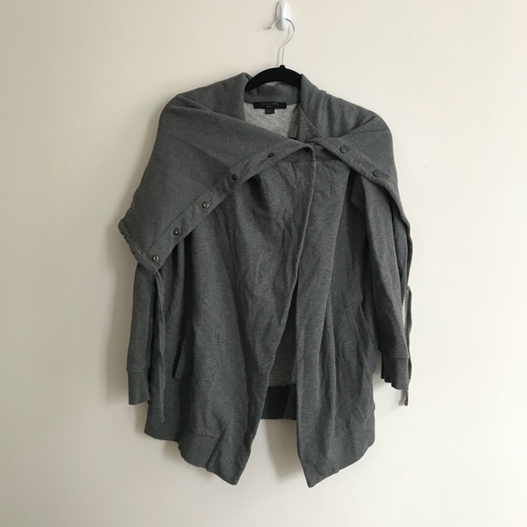 All Saints Sweaters - •All Saints• Oversized Collar Gray Open Sweatshirt